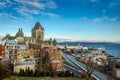 View of Quebec City skyline with Chateau Frontenac - Quebec City, Quebec, Canada Royalty Free Stock Photo