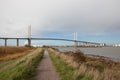 View of the Queen Elizabeth II bridge from the Thames Path. Royalty Free Stock Photo