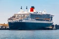 View of Queen Mary 2 cruise ship docked in New York City Royalty Free Stock Photo