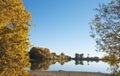 View of a Quiet Pond Through Trees