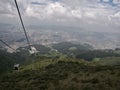 View of Quito from the cable cart to the Pichincha volcano