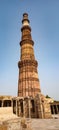 View of Qutub Minar in Delhi, India. Vertical shot.