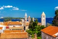 Town Rab on Croatian island from above