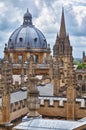 Views across the heart of the university city from the cupola of Sheldonian Theatre. Oxford. England Royalty Free Stock Photo