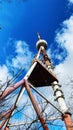 View of radio signal television tower in Georgia Tbilisi.