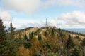 View of the radio tower on the mountain. Mont-Tremblant