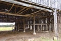 Inside an old tobacco drying barn