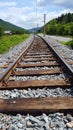 Railroad tracks train Royalty Free Stock Photo