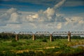 View of a railway bridge surrounded by green vegetation. South Africa.