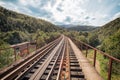 View from the railway bridge in Yaremche. Ukraine