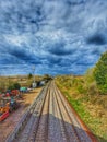 Stormy Skies and Railway Tracks in Kidlington, Oxfordshire