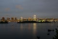 View rainbow bridge odaiba tokyo japan at night