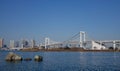 View of the Rainbow bridge in Toyko, Japan