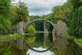 A view of the Rakotzbruecke bridge in Kromlauer Park Royalty Free Stock Photo
