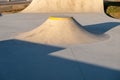 view of a ramp in a skatepark Royalty Free Stock Photo