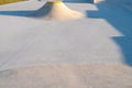 view of a ramp at a skatepark at sunset Royalty Free Stock Photo