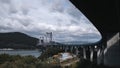 View of the Rande Bridge, spans Vigo bay across the Rande Strait, Galicia, Spain. Royalty Free Stock Photo