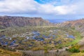 View of Rano Kau Volcano Crater on Easter Island, Chile Royalty Free Stock Photo