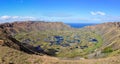 View of Rano Kau Volcano Crater on Easter Island, Chile Royalty Free Stock Photo