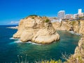 Raouche, Pigeons` Rock. In Beirut, Lebanon Royalty Free Stock Photo