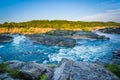 View of rapids in the Potomac River at sunset, at Great Falls Pa Royalty Free Stock Photo