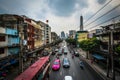 View of Ratchaprarop Road, in Bangkok, Thailand. Royalty Free Stock Photo