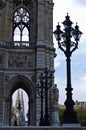 A view from Rathaus town hall arches to cathedral in Vienna