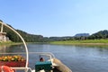View from Rathen Ferry across the Elbe River in Saxon Switzerland
