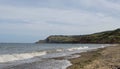 View of Raven Hall, in Ravenscar, from Boggle Hole. Royalty Free Stock Photo