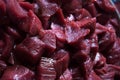 Raw Stew Beef close up Royalty Free Stock Photo