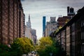 View of 23rd Street from the High Line in Chelsea, Manhattan, Ne