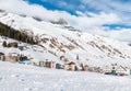 View of Realp in winter, is a Small Village close to the larger ski area of Andermatt in Switzerland