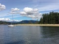 View of Rebecca Spit along Quadra Island, in Desolation Sound, B Royalty Free Stock Photo