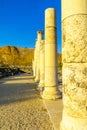 Cardo Palladius Street, ancient Roman-Byzantine city of Bet Shean Nysa-Scythopolis Royalty Free Stock Photo