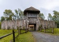 View of a reconstructed early medieval ringfort in the Irish National heritage Park