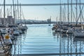 View of recreational and private boats in Leca da Palmeira marina