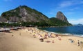 View of the Red Beach and Sugarloaf Mountain in the background in Rio de Janeiro Brazil Royalty Free Stock Photo