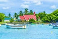 View of Red church at Cap Malheureux, Mauritius Island Royalty Free Stock Photo