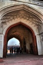 View of the Red Fort in Delhi (India). front door
