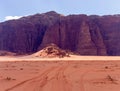 Red mountains in the Wadi Rum desert, Jordan Royalty Free Stock Photo