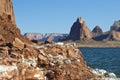 The detailed red rock shore in utah Royalty Free Stock Photo