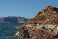 The rocky lake powell waters edge Royalty Free Stock Photo