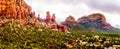 View of the red sandstone formations at Chicken Point viewed form the Chapel of the Holy Cross near Sedona Royalty Free Stock Photo