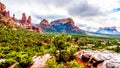 View of the red sandstone formations at Chicken Point viewed form the Chapel of the Holy Cross near Sedona Royalty Free Stock Photo