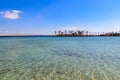 View of Red sea coast on the beach in Hurghada, Egypt Royalty Free Stock Photo