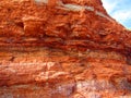 View of red stone cliffs