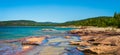 Red Volcanic Rock on Lake Superior Royalty Free Stock Photo