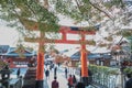 View of Red Tori Gate at Fushimi