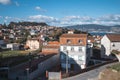 View of the Redondela town on the Portuguese Way path of the Camino de Santiago, Pontevedra, Galicia, northwestern Spain. Royalty Free Stock Photo