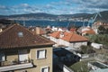 View of the Redondela town and Vigo river, Pontevedra, Galicia, northwestern Spain. Royalty Free Stock Photo